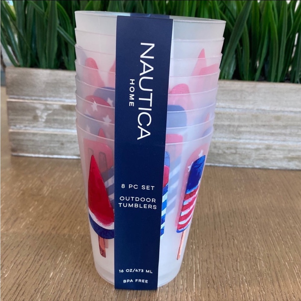 Nautica 
  Patriotic Americana Ice Cream 8 PC Tumblers 16oz